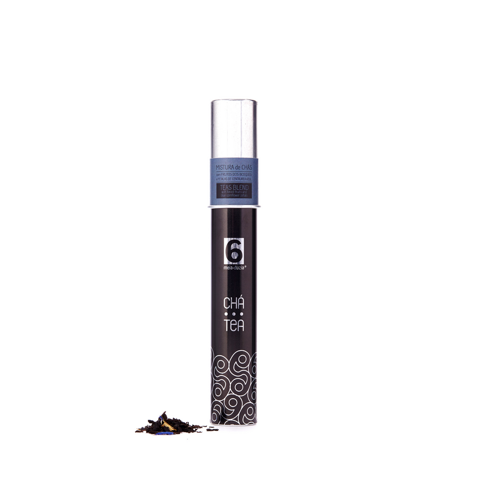 Mistura de Chás com Frutos do Bosque e Pétalas de Centáurea Azul - chás aromáticos em tubo by meia.dúzia - sabores de Portugal