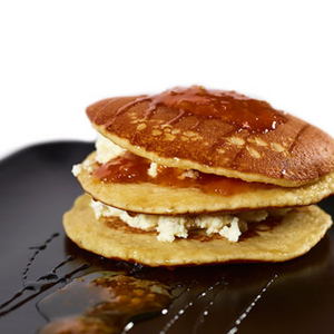 
                  
                    Panquecas com requeijão e doce de abóbora com amêndoas
                  
                