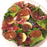 Salada de figo e presunto com doce de pera Rocha com Moscatel, especial Dia do Pai